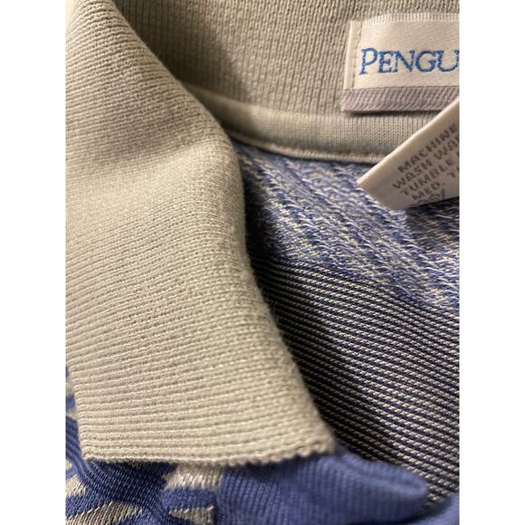 Vintage Penguin Club Mens‎ Size Medium Polo Striped Collar Buttons Golf - Picture 6 of 7